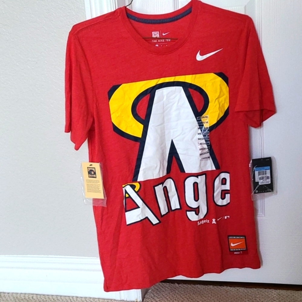 New Nike MLB Anaheim Angels Vintage T-Shirt Mens Size Medium Cooperstown Classic